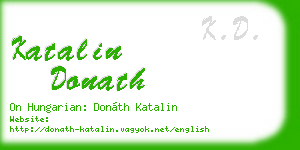 katalin donath business card
